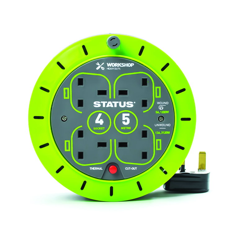 Extension Status Unit STATUS EXTENSION CABLE REEL 4WAY 5M GREEN | ATKO